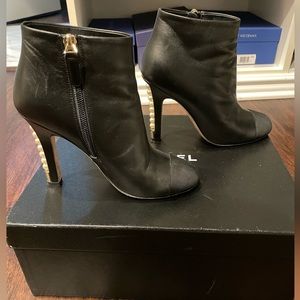Chanel black heeled booties, size 36